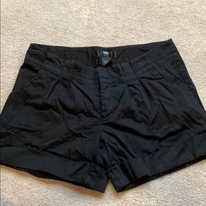 Pinstripe Black Cuffed Shorts